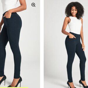 Betabrand Straight-Leg Dress Pant Yoga Pants Navy Size Medium Long